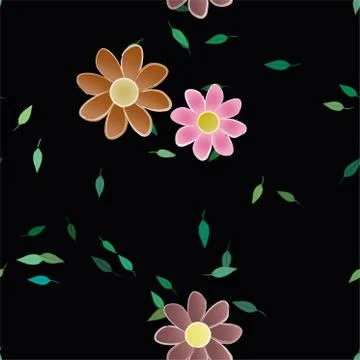 Seamless flowers vector pattern. Background texture in floral style. Illustrazione stock