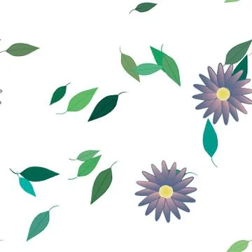 Seamless flowers vector pattern. Background texture in floral style. Illustrazione stock