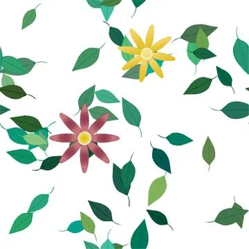 Seamless flowers vector pattern. Background texture in floral style. Illustrazione stock