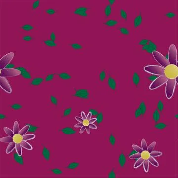 Seamless flowers vector pattern. Background texture in floral style. 스톡 일러스트