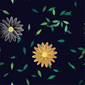 Seamless flowers vector pattern. Background texture in floral style. 스톡 일러스트