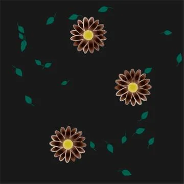 Seamless flowers vector pattern. Background texture in floral style. Stock Illustration