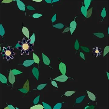 Seamless flowers vector pattern. Background texture in floral style. Illustrazione stock