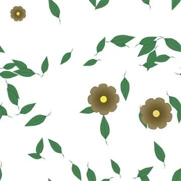 Seamless flowers vector pattern. Background texture in floral style. Stock Illustration