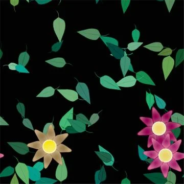 Seamless flowers vector pattern. Background texture in floral style. Illustrazione stock