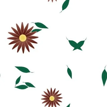 Seamless flowers vector pattern. Background texture in floral style. Stock Illustration