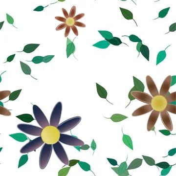 Seamless flowers vector pattern. Background texture in floral style. Illustrazione stock