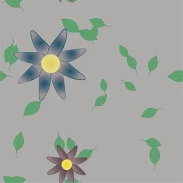 Seamless flowers vector pattern. Background texture in floral style. Stock Illustration