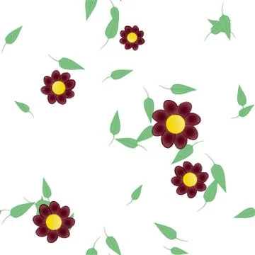 Seamless flowers vector pattern. Background texture in floral style. Illustrazione stock