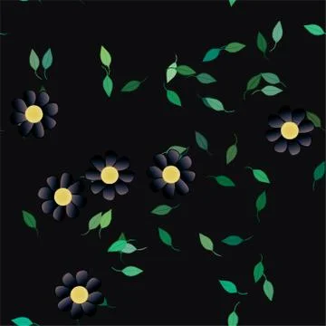 Seamless flowers vector pattern. Background texture in floral style. Stock Illustration