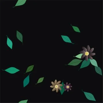 Seamless flowers vector pattern. Background texture in floral style. Stock Illustration