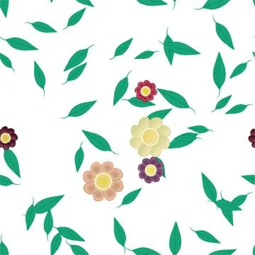 Seamless flowers vector pattern. Background texture in floral style. Illustrazione stock