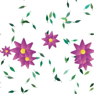 Seamless flowers vector pattern. Background texture in floral style. Illustrazione stock