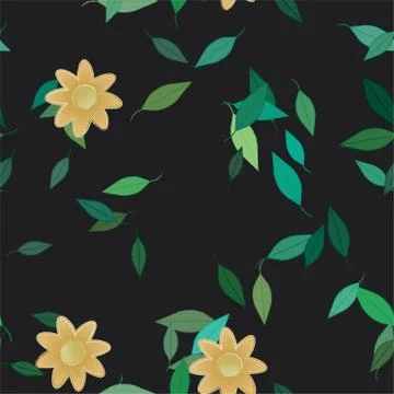 Seamless flowers vector pattern. Background texture in floral style. Stock Illustration