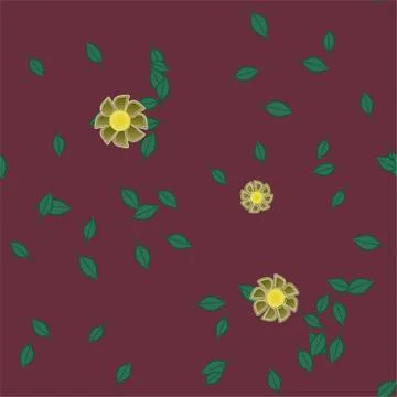 Seamless flowers vector pattern. Background texture in floral style. Stock Illustration