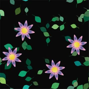 Seamless flowers vector pattern. Background texture in floral style. 스톡 일러스트