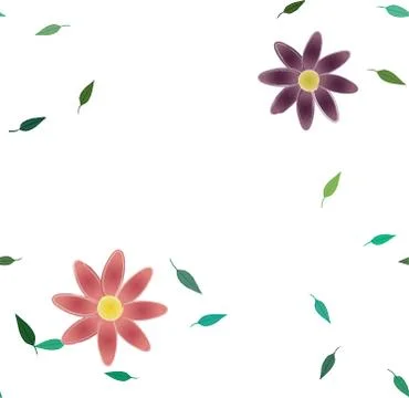 Seamless flowers vector pattern. Background texture in floral style. Stock Illustration