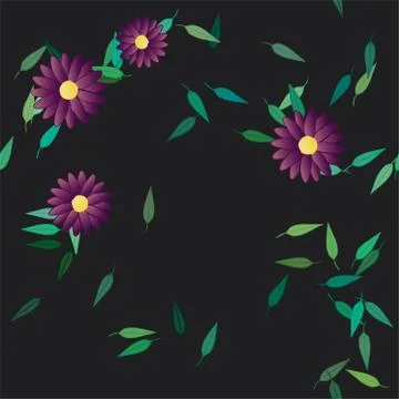 Seamless flowers vector pattern. Background texture in floral style. Illustrazione stock