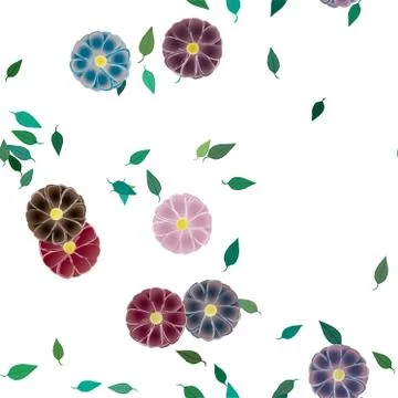 Seamless flowers vector pattern. Background texture in floral style. Illustrazione stock