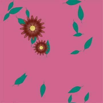 Seamless flowers vector pattern. Background texture in floral style. Stock Illustration