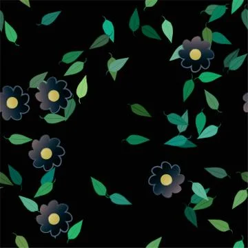 Seamless flowers vector pattern. Background texture in floral style. Illustrazione stock