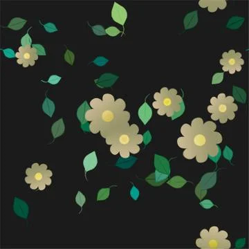 Seamless flowers vector pattern. Background texture in floral style. Stock Illustration