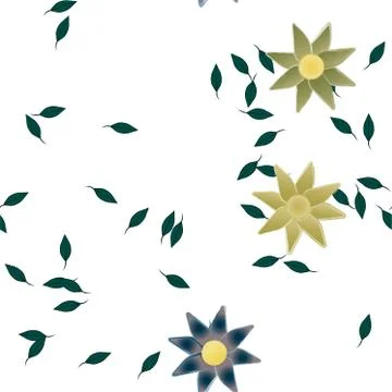 Seamless flowers vector pattern. Background texture in floral style. Illustrazione stock