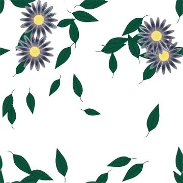 Seamless flowers vector pattern. Background texture in floral style. Stock Illustration