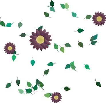 Seamless flowers vector pattern. Background texture in floral style. Illustrazione stock