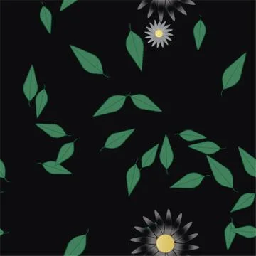 Seamless flowers vector pattern. Background texture in floral style. Stock Illustration