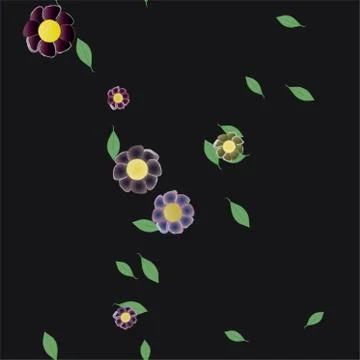 Seamless flowers vector pattern. Background texture in floral style. Stock Illustration