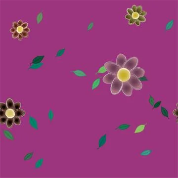 Seamless flowers vector pattern. Background texture in floral style. Illustrazione stock