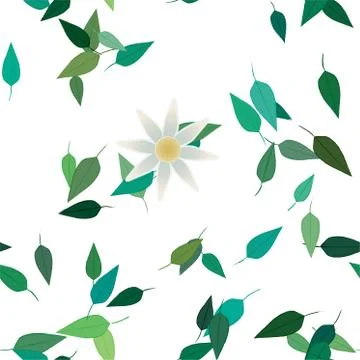 Seamless flowers vector pattern. Background texture in floral style. Stock Illustration