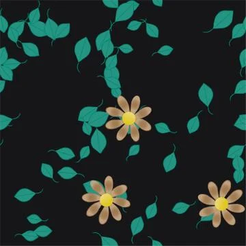 Seamless flowers vector pattern. Background texture in floral style. 스톡 일러스트