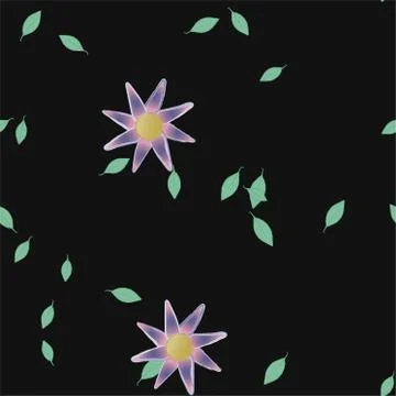 Seamless flowers vector pattern. Background texture in floral style. Illustrazione stock