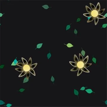 Seamless flowers vector pattern. Background texture in floral style. Illustrazione stock