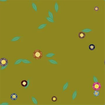 Seamless flowers vector pattern. Background texture in floral style. Stock Illustration