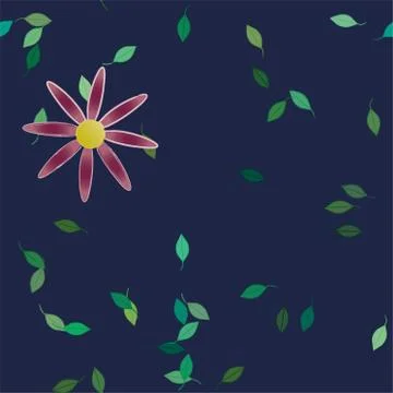 Seamless flowers vector pattern. Background texture in floral style. Stock Illustration