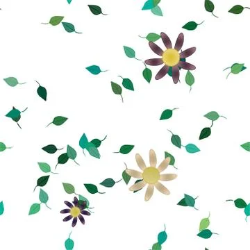 Seamless flowers vector pattern. Background texture in floral style. Illustrazione stock
