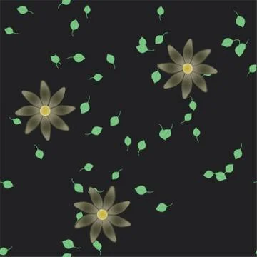 Seamless flowers vector pattern. Background texture in floral style. Illustrazione stock