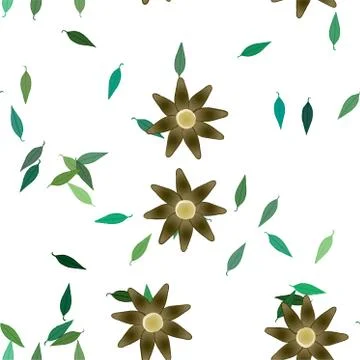 Seamless flowers vector pattern. Background texture in floral style. Illustrazione stock