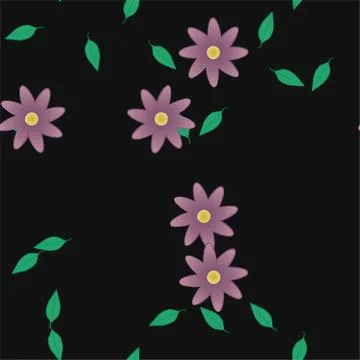 Seamless flowers vector pattern. Background texture in floral style. Illustrazione stock