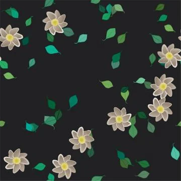 Seamless flowers vector pattern. Background texture in floral style. Stock Illustration