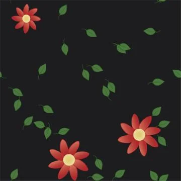Seamless flowers vector pattern. Background texture in floral style. Illustrazione stock