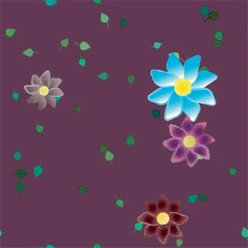 Seamless flowers vector pattern. Background texture in floral style. Illustrazione stock