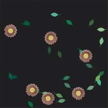Seamless flowers vector pattern. Background texture in floral style. Stock Illustration