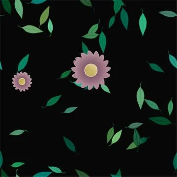 Seamless flowers vector pattern. Background texture in floral style. Stock Illustration