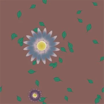 Seamless flowers vector pattern. Background texture in floral style. Stock Illustration