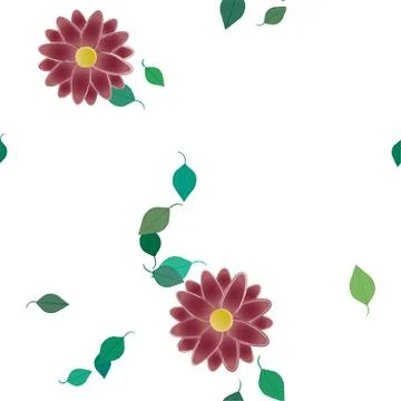 Seamless flowers vector pattern. Background texture in floral style. Stock Illustration