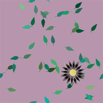 Seamless flowers vector pattern. Background texture in floral style. Stock Illustration